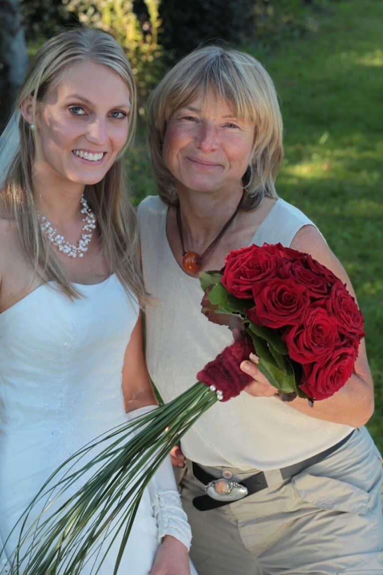 Braut und Floristin